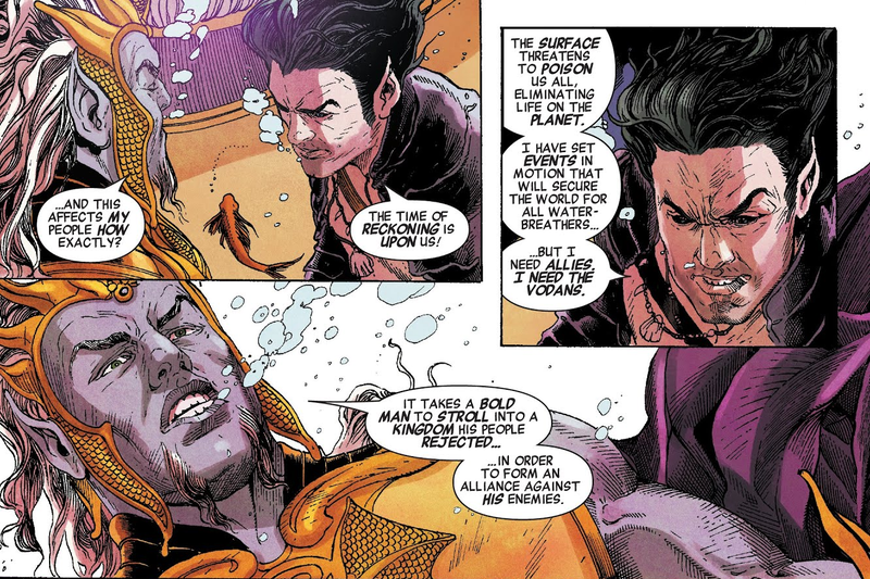 Namor begs for allies with the King of the Vodans in Namor: The Best Defense.